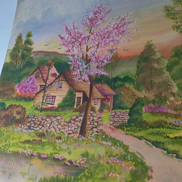 Watercolor Spring Landscape, bright pastels. Signed by Artist Esther "49 - Picture 9 of 11